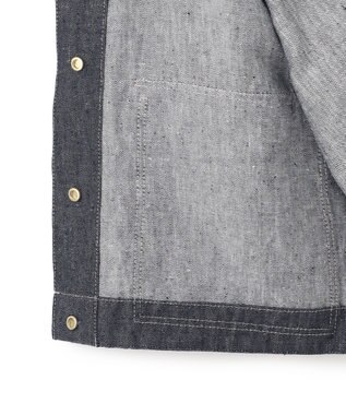 BEIGE， 【洗える】CUPHEA / アウトポケットジャケット Indigo