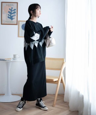 WEGO ルーズフィット総柄プルオーバー 柄1