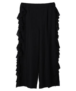 Green Parks ■ＥＳＣＡＲ　サイドラッフルストレートパンツ Black