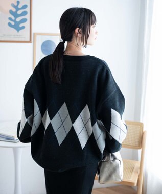 WEGO ルーズフィット総柄プルオーバー 柄1