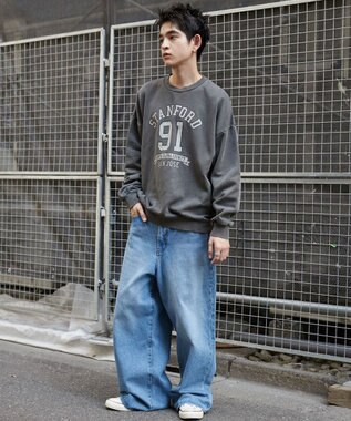 WEGO 【ユニセックス着用ITEM】ピグメントグラフィックプルオーバー 柄2