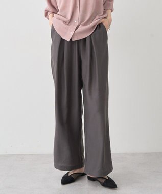 earth music&ecology リラックスタックパンツ Charcoal Gray