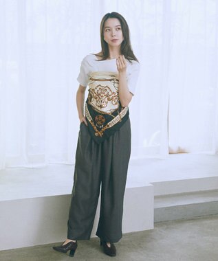 earth music&ecology リラックスタックパンツ Charcoal Gray