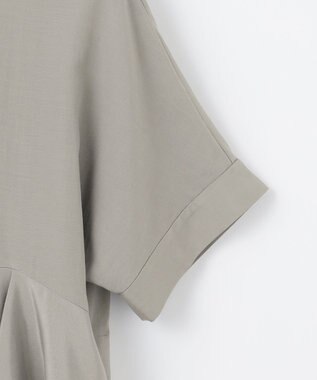 自由区 【洗える】ソフトリネンペプラム ブラウス グレー