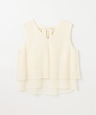 GRACE CONTINENTAL シフォンカットジャガードトップ キナリ