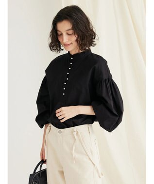 CRAFT STANDARD BOUTIQUE パールボタンピコフリルブラウス