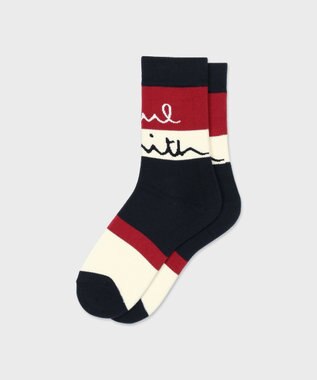 Paul Smith Logo Border ソックス ネイビー