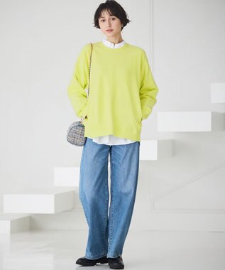 23区 GIOLICAツイード シリンダー ショルダーバッグ ブルーミックス