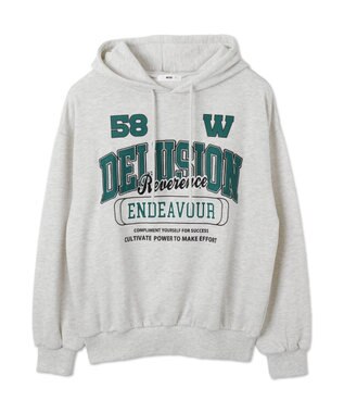 WEGO ロゴビッグプルパーカー ライトグレー