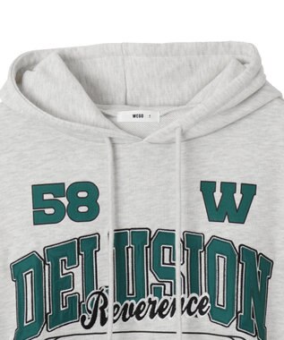 WEGO ロゴビッグプルパーカー ライトグレー