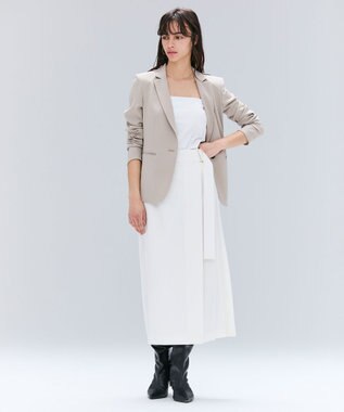 BEIGE， 【セットアップ対応・洗える・BAILA 11月号掲載】ZEPHYR / ウールライクアシンメトリープリーツスカート Ecru