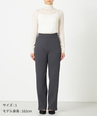 NAVE 【ReNAVE・手洗い可】スポンディッシュニットワイドリブパンツ グレー系