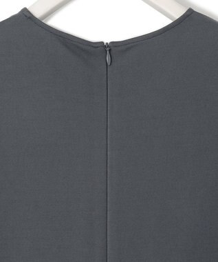 ICB L 【WEB限定・洗える】ストレッチポンチ ドッキングワンピース ダルブルー系