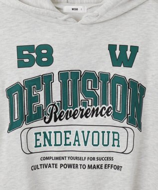 WEGO ロゴビッグプルパーカー ライトグレー