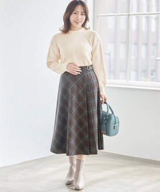 ANY SIS S 【洗える】フロントケーブルポイントアンゴラブレンド ニット アイボリー