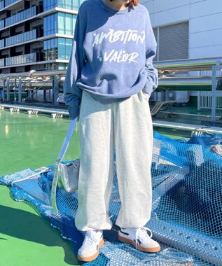 WEGO ヴィンテージウォッシュニットプルオーバー ブルー