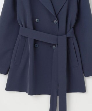 自由区 【洗える】エアフロートレンチ コート ネイビー