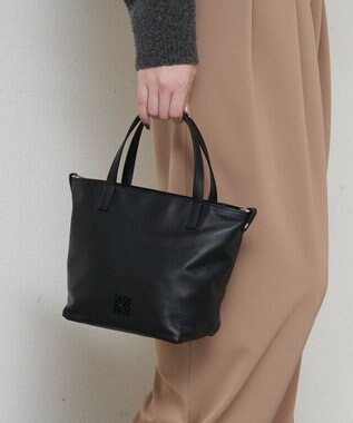 russet レザー2WAYミニトートバッグ(CE-1664) Black