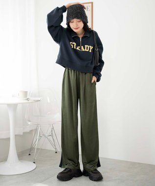 WEGO ハーフジップショートスウェット 柄5