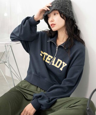 WEGO ハーフジップショートスウェット 柄5