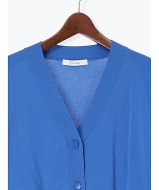 Te chichi 14G綿ポリVネックカーディガン ブルー