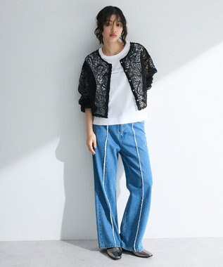 Green Parks ・ＥＬＥＮＣＡＲＥ　ＤＵＥ　２ｗａｙコードレースカーデ Black