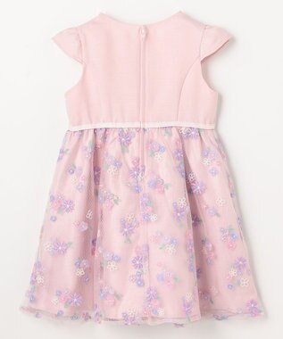 ANY KIDS 花柄刺繍ワンピース ピンク