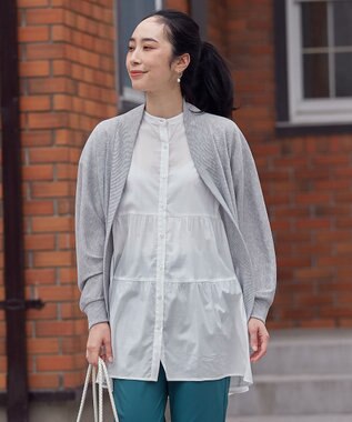 ANY L 【UVケア/接触冷感】ドルマンスリーブカーディガン トップグレー