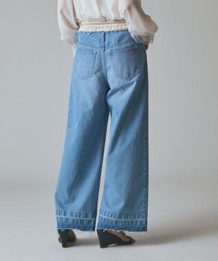 GRACE CONTINENTAL コンビデニムイージーパンツ サックス