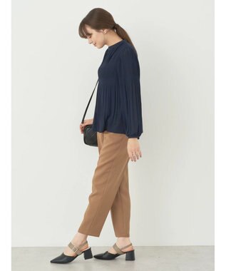 earth music&ecology マジョリカプリーツブラウス Navy