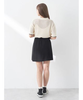 earth music&ecology ラインポロニットプルオーバー Ivory