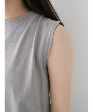 Green Parks ・Ｄｏｕｂｌｅ　Ｆｌａｇｓ　ピグメント加工ノースリＴＥＥ Light Gray