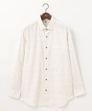 JOSEPH ABBOUD 【キングサイズ・ソフトな着心地】ペイズリー柄 コーデュロイシャツ ホワイト系6