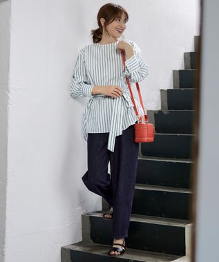 自由区 【洗える】ウスカルデニム カーブパンツ インディゴ