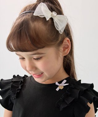 ANY KIDS チェック ドッキングワンピース ブラック