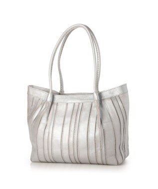 UNBILLION ピークスピーク PEAKS PEAK / ソフトレザーマルチストライプトート シルバー