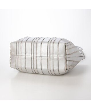 UNBILLION ピークスピーク PEAKS PEAK / ソフトレザーマルチストライプトート シルバー