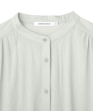 AMERICAN HOLIC 楊柳バンドカラーシャツ Mint