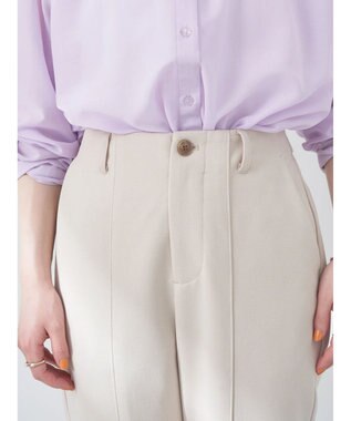 earth music&ecology カットツイルスリットセミフレアパンツ Beige