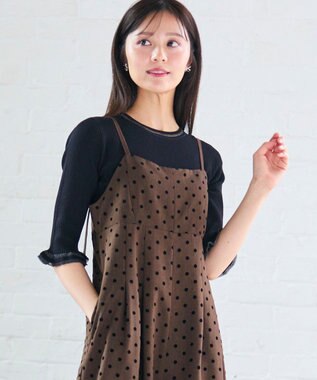 Feroux シアートリム リブニット ブラック系