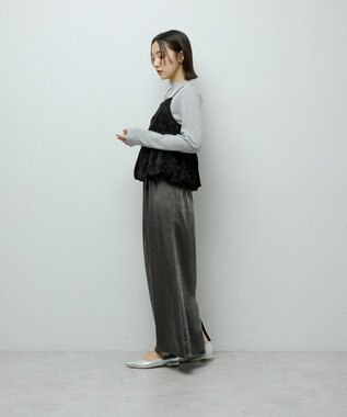 Green Parks 表面感ベロアバルーンキャミビスチェ Black