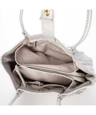 UNBILLION ピークスピーク PEAKS PEAK / ソフトレザーマルチストライプトート シルバー