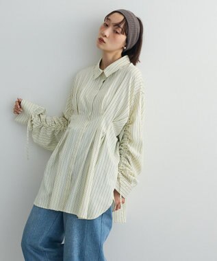 Green Parks ドロストシャーリングウエストタックシャツ Ivory