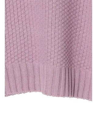 Green Parks 袖ラインカノコ編みニットプルオーバー Lavender