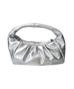 INTER-CHAUSSURES 【ANDREA CARDONE ITALI】ギャザーレザーホーボーバッグ シルバー