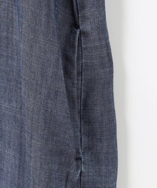 自由区 【洗える・XSサイズあり】テンセルリネンデニム ワンピース ネイビー系