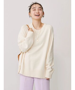 AMERICAN HOLIC クルーネックＢＩＧニットプルオーバー Off White