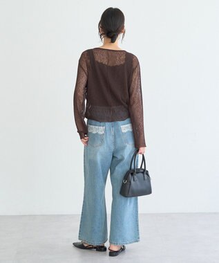 earth music&ecology 総レースホルターネックキャミソール Black