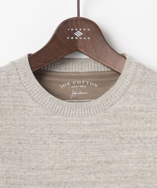 JOSEPH ABBOUD 【オリジナルオーガニックコットン使用/サスティナブル/伸縮/保形性】JOE COTTON ワッフル クルーネックＴシャツ ベージュ系