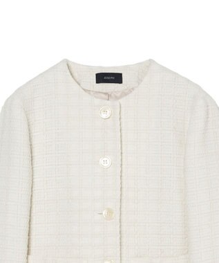 JOSEPH 【WEB&OUTLET限定】ツイスティングツウィード　ノーカラージャケット Ivory